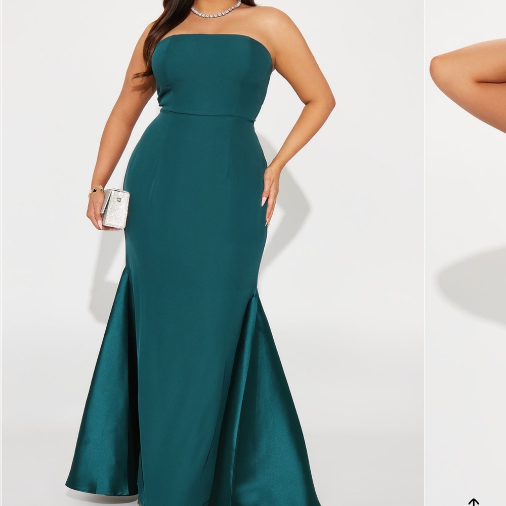 NWT Green Strapless Gown - TEAL sz 1X